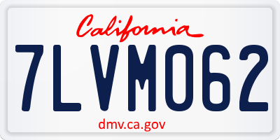CA license plate 7LVM062