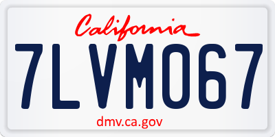CA license plate 7LVM067