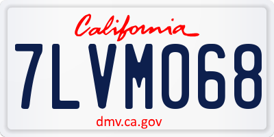 CA license plate 7LVM068