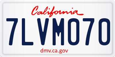 CA license plate 7LVM070