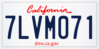 CA license plate 7LVM071