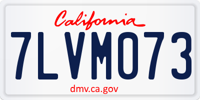CA license plate 7LVM073