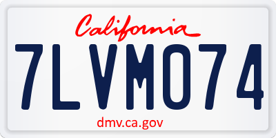 CA license plate 7LVM074