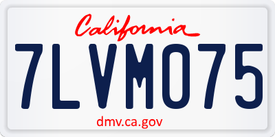 CA license plate 7LVM075