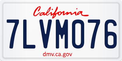 CA license plate 7LVM076