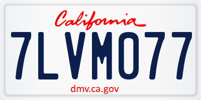 CA license plate 7LVM077