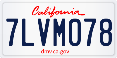 CA license plate 7LVM078