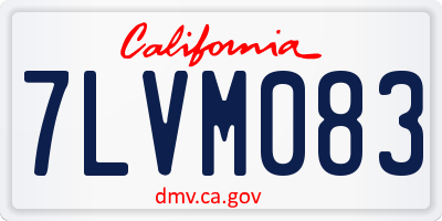 CA license plate 7LVM083