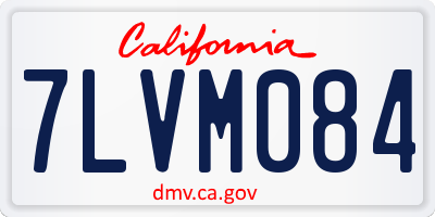 CA license plate 7LVM084