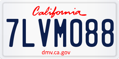 CA license plate 7LVM088
