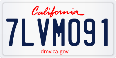 CA license plate 7LVM091