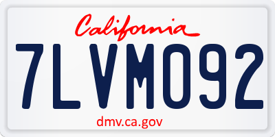 CA license plate 7LVM092