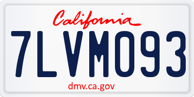 CA license plate 7LVM093