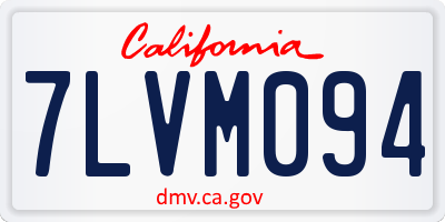 CA license plate 7LVM094