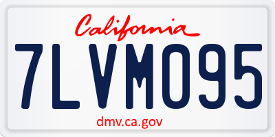 CA license plate 7LVM095