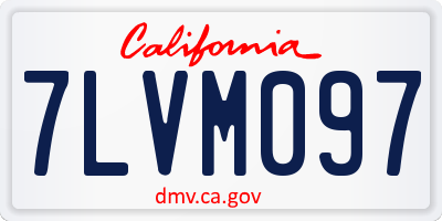 CA license plate 7LVM097