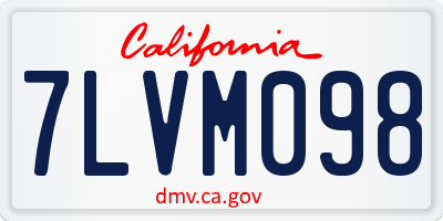 CA license plate 7LVM098