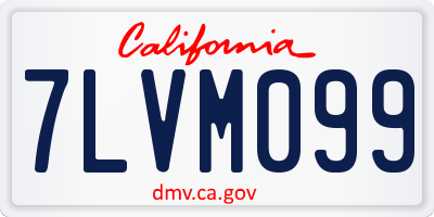 CA license plate 7LVM099