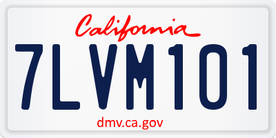 CA license plate 7LVM101