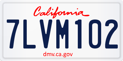 CA license plate 7LVM102