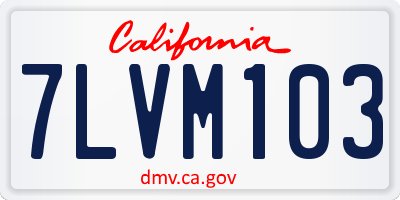 CA license plate 7LVM103