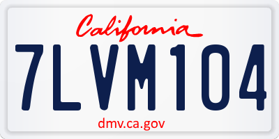 CA license plate 7LVM104