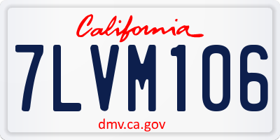 CA license plate 7LVM106