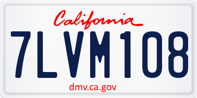 CA license plate 7LVM108