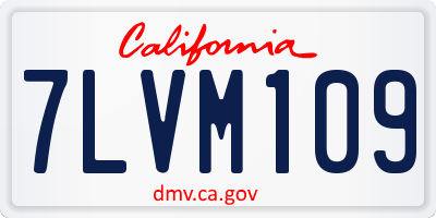 CA license plate 7LVM109
