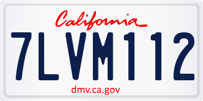 CA license plate 7LVM112