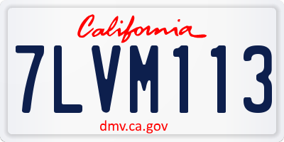 CA license plate 7LVM113