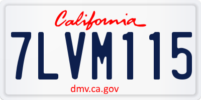 CA license plate 7LVM115