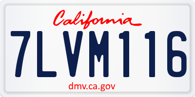 CA license plate 7LVM116