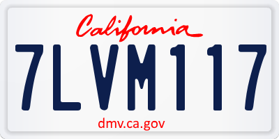 CA license plate 7LVM117