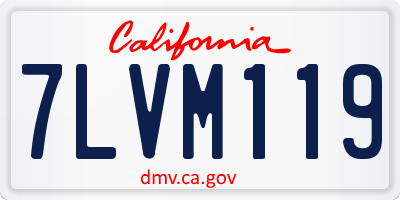 CA license plate 7LVM119