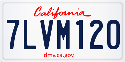 CA license plate 7LVM120