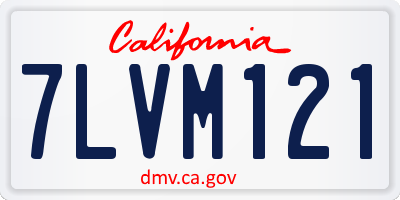 CA license plate 7LVM121