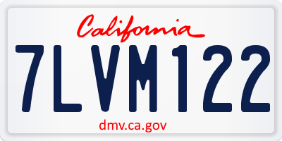 CA license plate 7LVM122