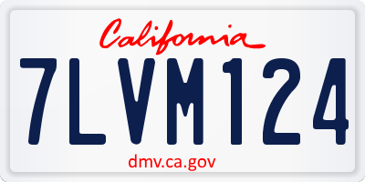 CA license plate 7LVM124