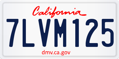 CA license plate 7LVM125