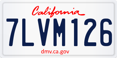 CA license plate 7LVM126