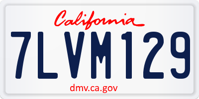 CA license plate 7LVM129