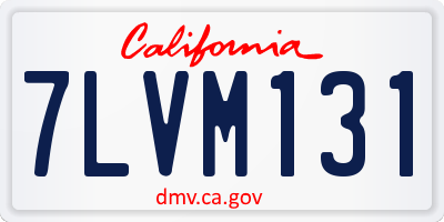 CA license plate 7LVM131