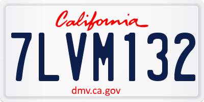 CA license plate 7LVM132