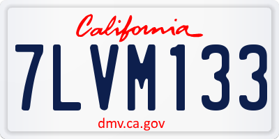 CA license plate 7LVM133
