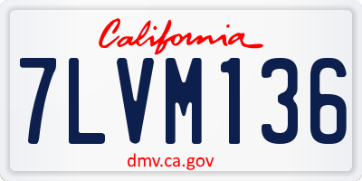 CA license plate 7LVM136