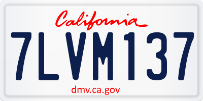CA license plate 7LVM137