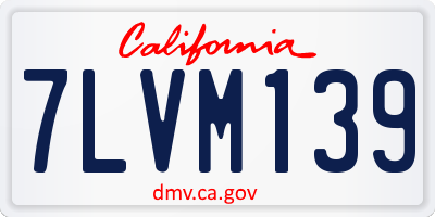 CA license plate 7LVM139