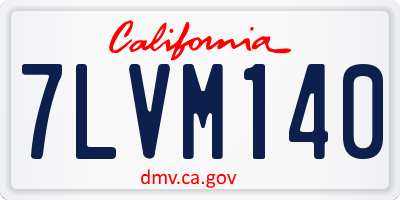 CA license plate 7LVM140