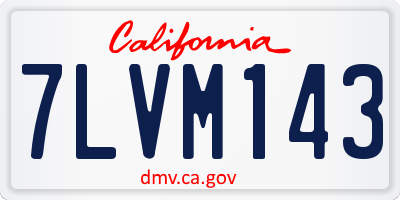 CA license plate 7LVM143